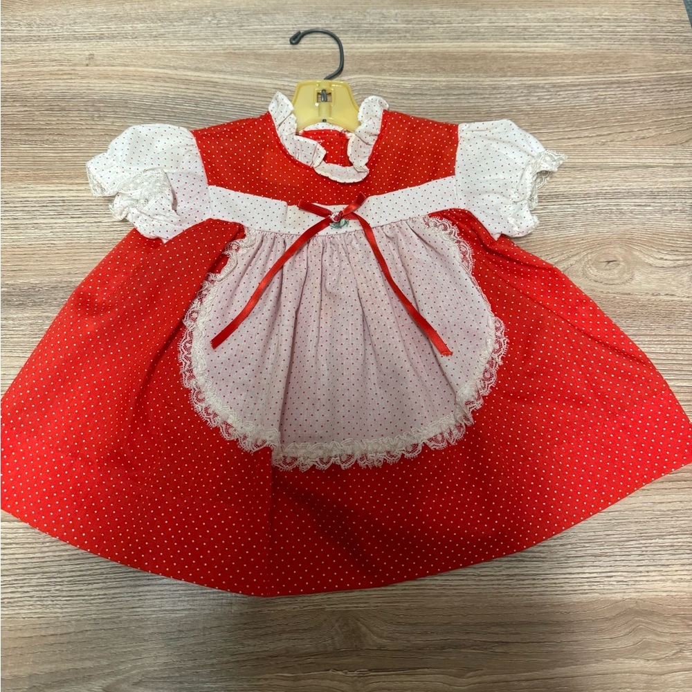 Vintage JC Pennys Toddletime Polka Dot Dress Baby Size 6/9 Months Rare